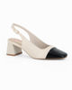 Immagine di MISS GLOBO - Décolleté slingback beige con punta nera, tacco 5,5CM