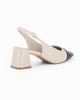 Immagine di MISS GLOBO - Décolleté slingback beige con punta nera, tacco 5,5CM