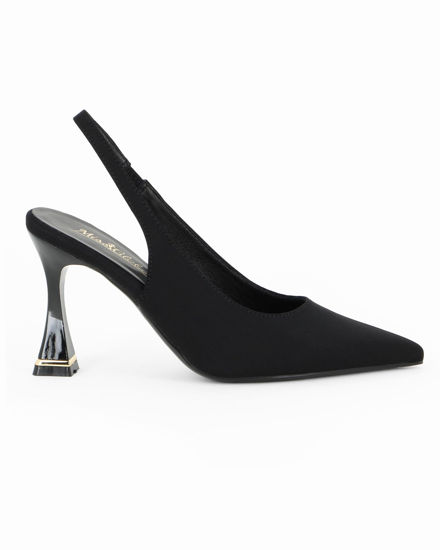 Immagine di MISS GLOBO - Décolleté slingback nera in lycra, tacco 9CM