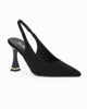 Immagine di MISS GLOBO - Décolleté slingback nera in lycra, tacco 9CM