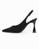 Immagine di MISS GLOBO - Décolleté slingback nera in lycra, tacco 9CM