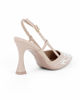 Immagine di MISS GLOBO - Décolleté slingback beige con ricami floreali e perle, tacco 9CM
