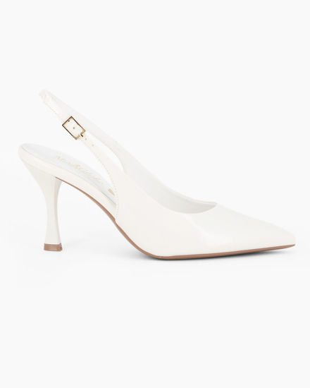 Immagine di MISS GLOBO - Décolleté slingback bianca, tacco 8,5CM
