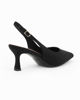 Immagine di LADY GLOBO - Décolleté slingback nera in lycra con sottopiede in VERA PELLE e calzata comoda, tacco 6,5CM