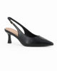 Immagine di LADY GLOBO - Décolleté slingback nera con sottopiede in VERA PELLE e calzata comoda, tacco 6,5CM