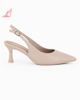 Immagine di LADY GLOBO - Décolleté slingback beige con sottopiede in VERA PELLE e calzata comoda, tacco 6,5CM