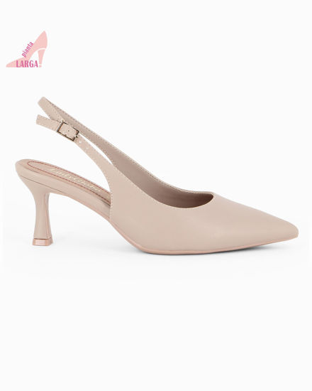 Immagine di LADY GLOBO - Décolleté slingback beige con sottopiede in VERA PELLE e calzata comoda, tacco 6,5CM