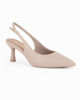 Immagine di LADY GLOBO - Décolleté slingback beige con sottopiede in VERA PELLE e calzata comoda, tacco 6,5CM