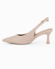Immagine di LADY GLOBO - Décolleté slingback beige con sottopiede in VERA PELLE e calzata comoda, tacco 6,5CM