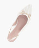 Immagine di MY JEWELS - Ballerina slingback bianca intrecciata a punta con morsetto in strass
