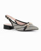 Immagine di MY JEWELS - Ballerina slingback nera intrecciata a punta con morsetto in strass