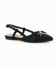 Immagine di MY JEWELS - Ballerina slingback nera scamosciata a punta con morsetto e strass