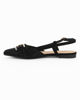 Immagine di MY JEWELS - Ballerina slingback nera scamosciata a punta con morsetto e strass