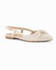 Immagine di MY JEWELS - Ballerina slingback beige scamosciata a punta con morsetto e strass