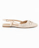Immagine di MY JEWELS - Ballerina slingback beige scamosciata a punta con morsetto e strass