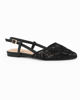 Immagine di MY JEWELS - Ballerina slingback nera a rete con fiori e paillettes