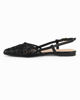 Immagine di MY JEWELS - Ballerina slingback nera a rete con fiori e paillettes