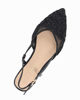 Immagine di MY JEWELS - Ballerina slingback nera a rete con fiori e paillettes