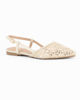 Immagine di MY JEWELS - Ballerina slingback beige a rete con fiori e paillettes