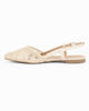 Immagine di MY JEWELS - Ballerina slingback beige a rete con fiori e paillettes
