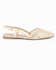 Immagine di MY JEWELS - Ballerina slingback beige a rete con fiori e paillettes