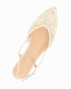 Immagine di MY JEWELS - Ballerina slingback beige a rete con fiori e paillettes