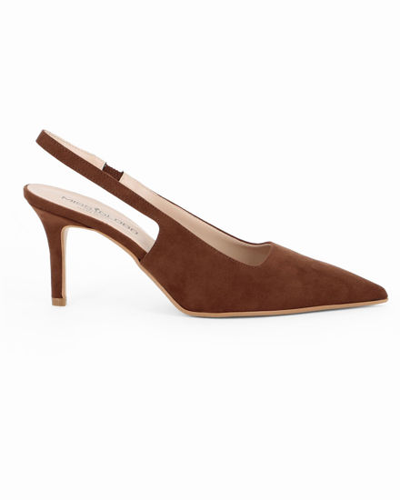 Immagine di MISS GLOBO - Décolleté slingback testa moro scamosciata, tacco 7,5CM - MADE IN ITALY