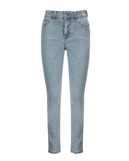 Immagine di BACHATA - JEANS SKINNY PUSH UP DENIM CHIARO CON STRASS