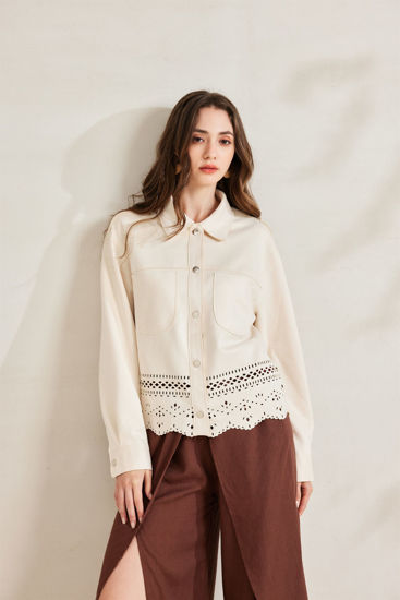 Immagine di BACHATA - GIACCA BEIGE SCAMOSCIATA TRAFORATA DA DONNA