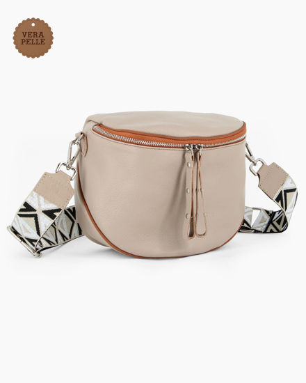 Immagine di NARDINI - Marsupio taupe da donna in vera pelle