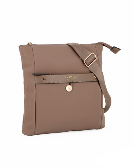 Immagine di CORTINA POLO STYLE - Borsa nocciola con tracolla regolabile e tasca frontale