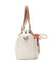 Immagine di REFRESH - Borsa due manici bianca con tasche frontali e moschettone con ciondoli, tracolla removibile