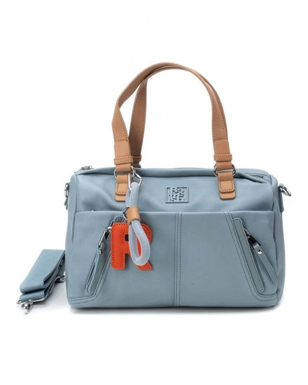 Immagine di REFRESH - Borsa due manici jeans con tasche frontali e moschettone con ciondoli, tracolla removibile