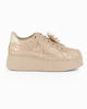 Immagine di MISS GLOBO - Sneakers beige in pizzo con applicazione fiore