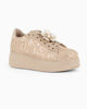Immagine di MISS GLOBO - Sneakers beige in pizzo con applicazione fiore