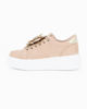 Immagine di MISS GLOBO - Sneakers beige scamosciata con lacci e applicazione fiore in strass
