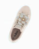 Immagine di MISS GLOBO - Sneakers beige scamosciata con lacci e applicazione fiore in strass