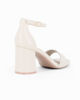 Immagine di MISS GLOBO - Sandalo avorio con sottopiede in VERA PELLE e cinturino alla caviglia, tacco 7CM
