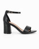 Immagine di MISS GLOBO - Sandalo nero con sottopiede in VERA PELLE e cinturino alla caviglia, tacco 7CM