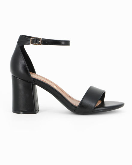 Immagine di MISS GLOBO - Sandalo nero con sottopiede in VERA PELLE e cinturino alla caviglia, tacco 7CM