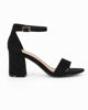 Immagine di MISS GLOBO - Sandalo nero scamosciato con sottopiede in VERA PELLE e cinturino alla caviglia, tacco 7CM