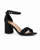 Immagine di MISS GLOBO - Sandalo nero scamosciato con sottopiede in VERA PELLE e cinturino alla caviglia, tacco 7CM