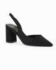 Immagine di MISS GLOBO - Décolleté slingback nera in lycra con scollo laterale, tacco 7,5CM