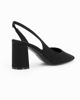 Immagine di MISS GLOBO - Décolleté slingback nera in lycra con scollo laterale, tacco 7,5CM
