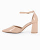 Immagine di MISS GLOBO - Décolleté beige in vernice con sottopiede in VERA PELLE e cinturino alla caviglia, tacco 7,5CM