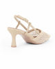 Immagine di LADY GLOBO - Décolleté slingback beige intrecciata con sottopiede in VERA PELLE, calzata comoda, tacco 6,5CM