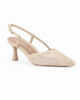 Immagine di LADY GLOBO - Décolleté slingback beige intrecciata con sottopiede in VERA PELLE, calzata comoda, tacco 6,5CM