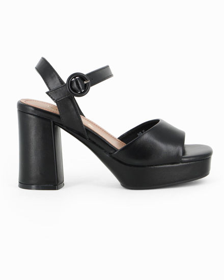 Immagine di MISS GLOBO - Sandalo nero con sottopiede in VERA PELLE e cinturino alla caviglia, tacco 9CM