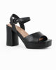 Immagine di MISS GLOBO - Sandalo nero con sottopiede in VERA PELLE e cinturino alla caviglia, tacco 9CM