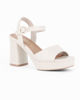 Immagine di MISS GLOBO - Sandalo avorio con sottopiede in VERA PELLE e cinturino alla caviglia, tacco 9CM